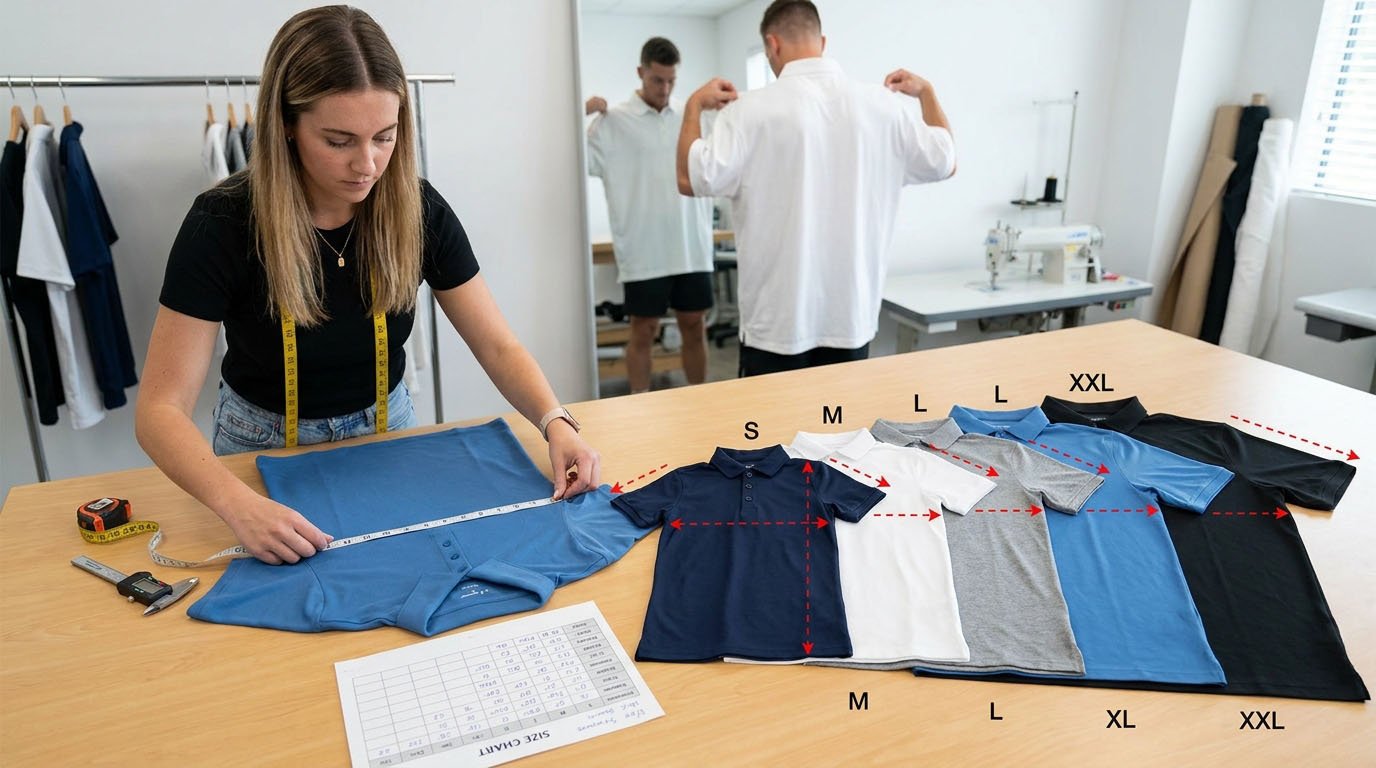 Sizing chart development for golf apparel