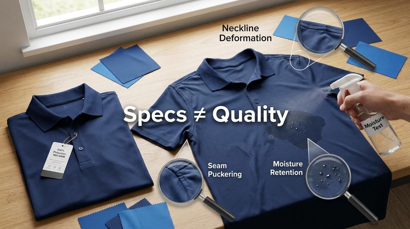 Golf polo fabric testing