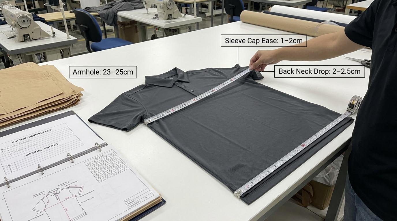 Golf polo fit and pattern design
