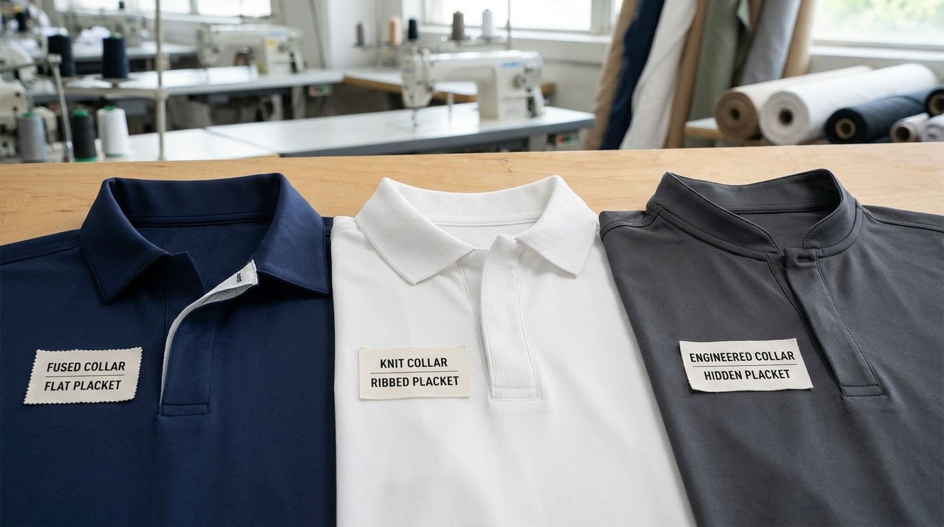 Golf polo shirt collar styles Golf polo collar types