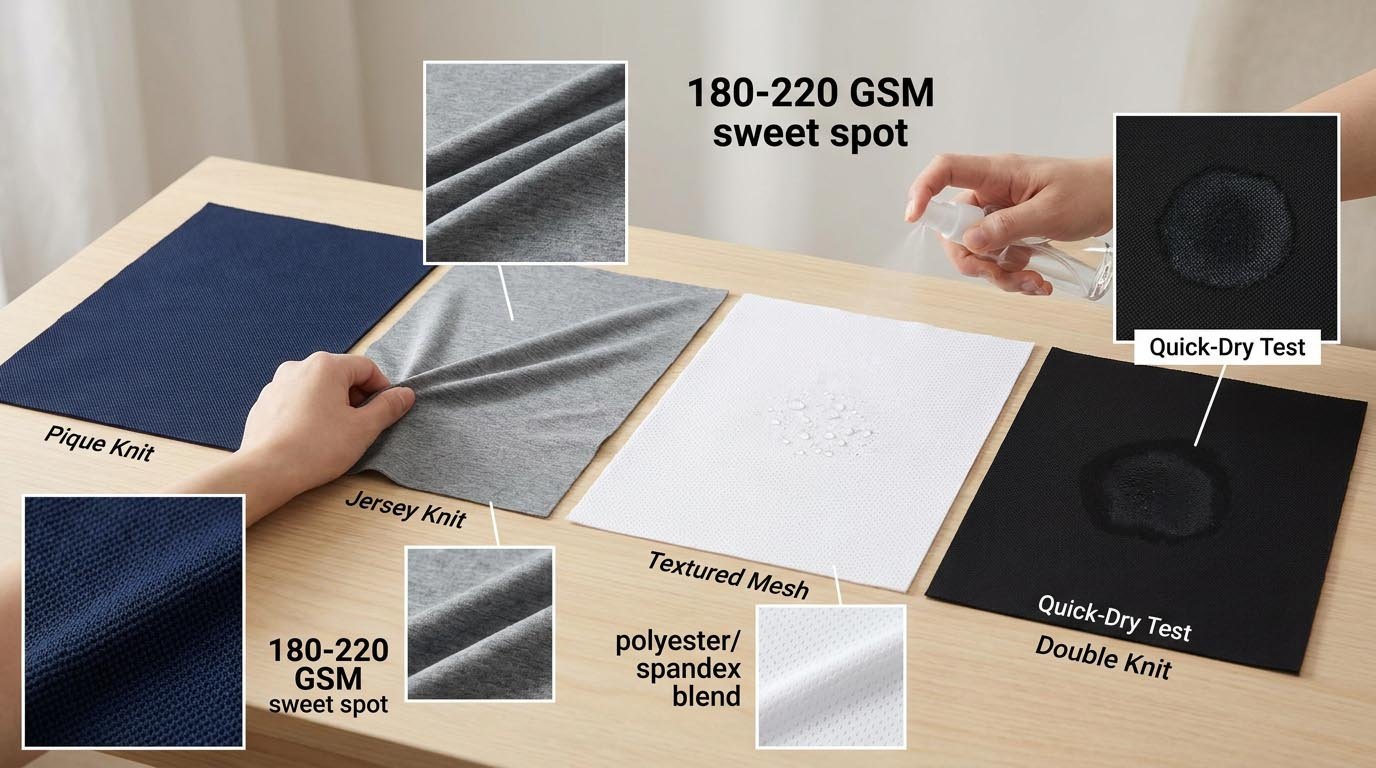 Golf polo shirt fabric options Golf polo fabric types