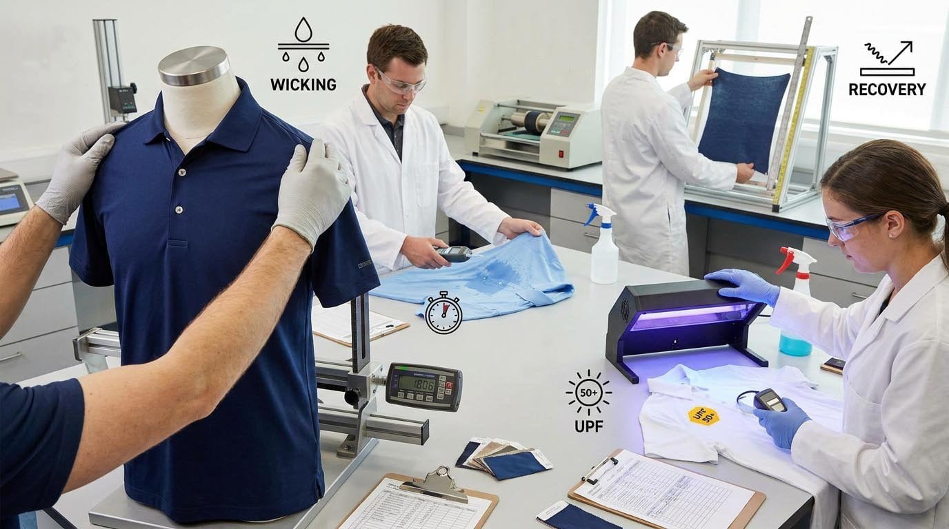 Golf shirt performance testing