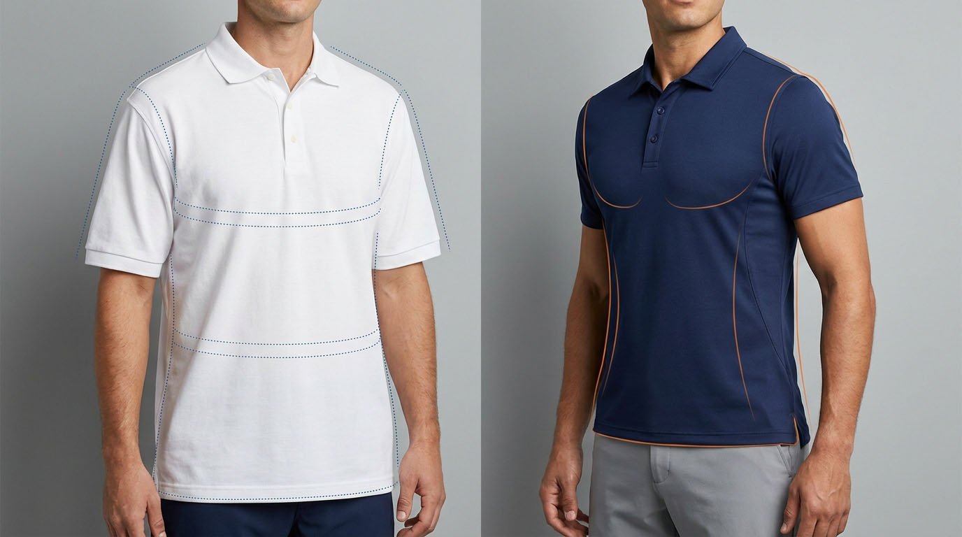 Comparison of modern vs traditional golf apparel