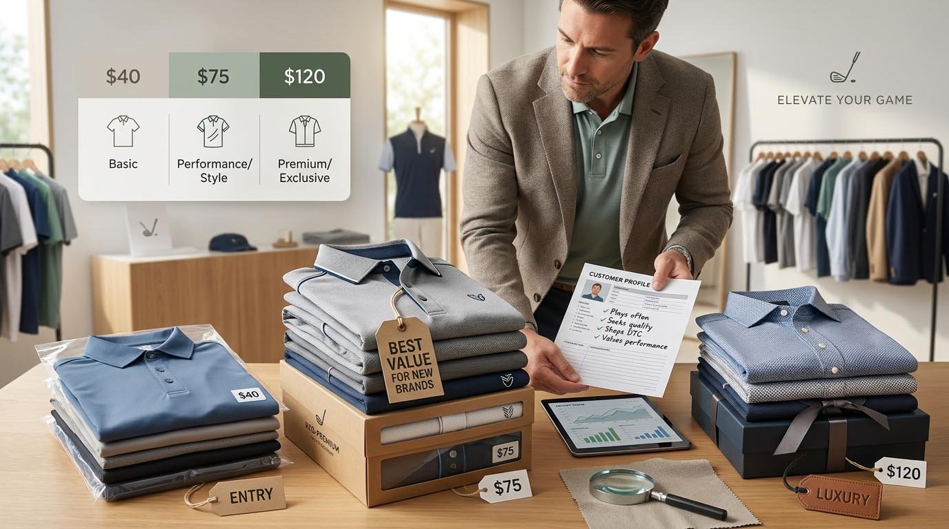 How retail price tiers affect FOB targets and brand positioning in golf apparel Price tier positioning and corresponding economics