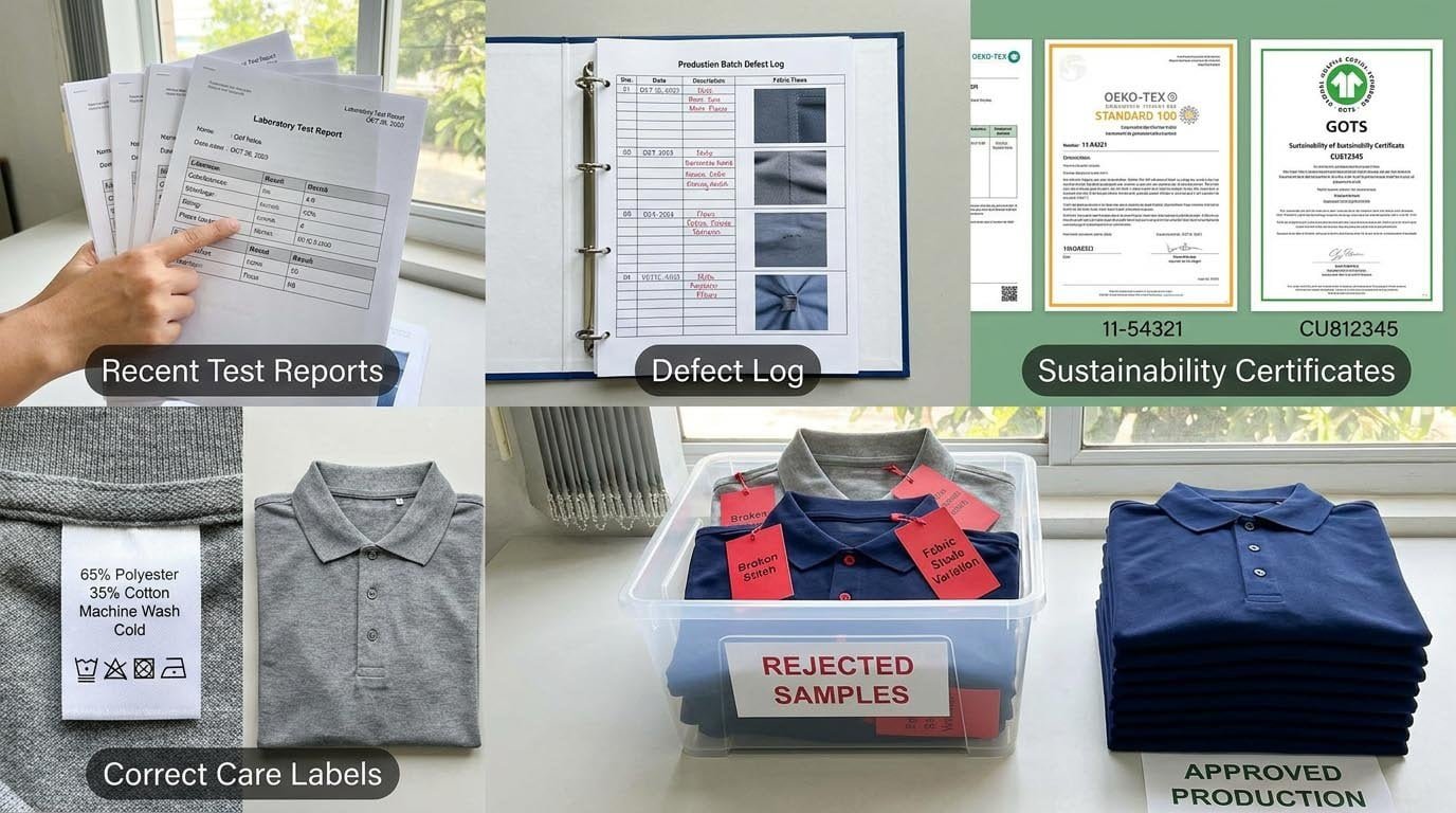 Quality test reports and labels