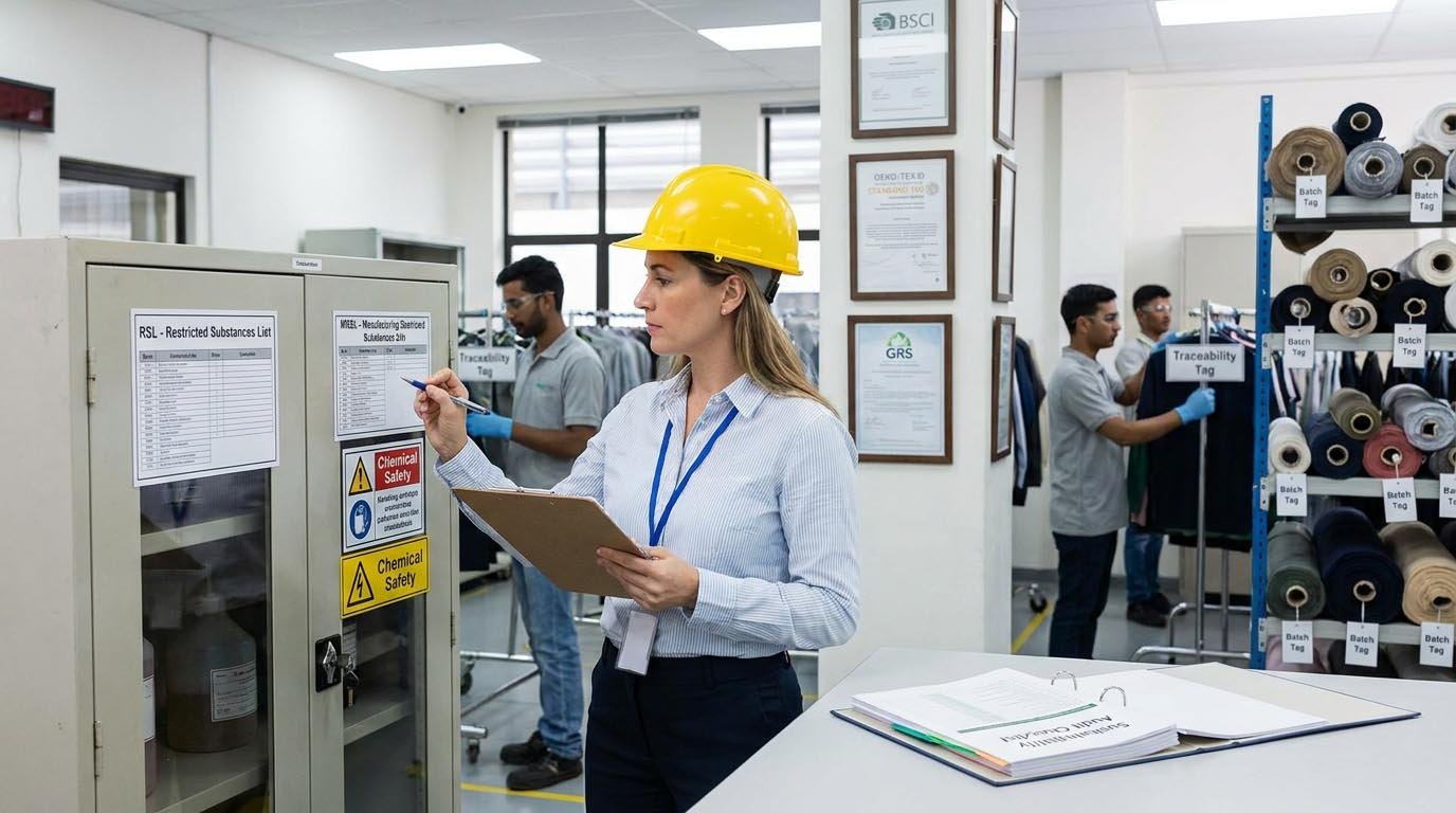RSL MRSL compliance in golf apparel manufacturing Compliance certification and sustainability audit for apparel factories