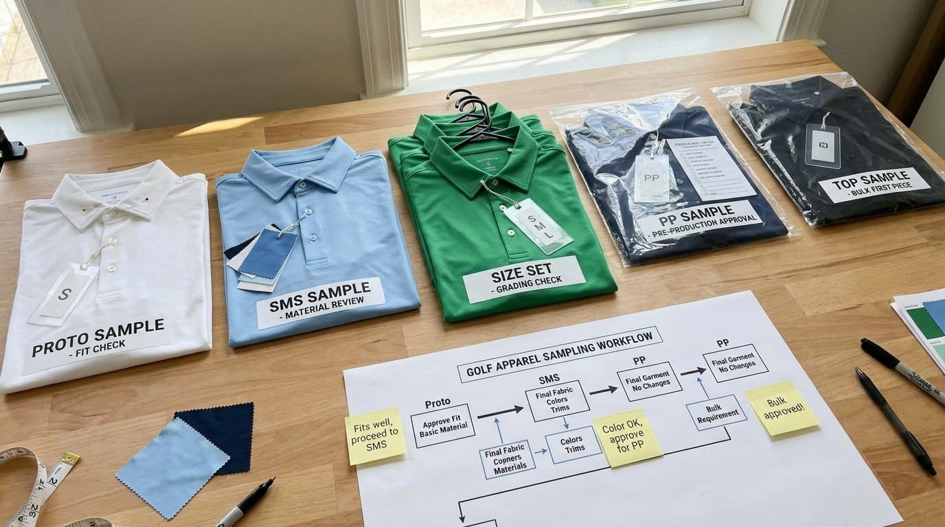 Golf apparel sample requirements and approval stages Golf apparel sample approval stages