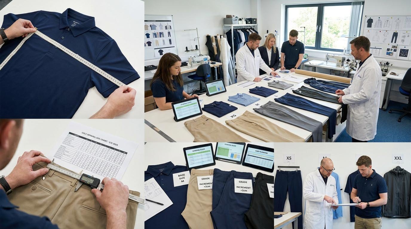 Size chart development for golf apparel