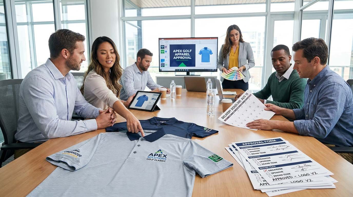 How tournament committees, sponsors, and approval chains extend custom apparel timelines Stakeholder approval chain and timeline dependencies