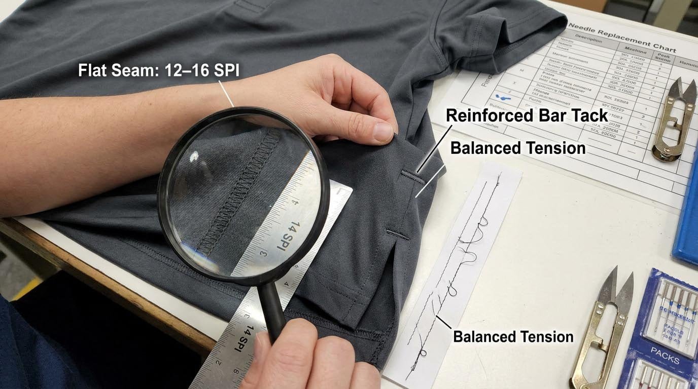 Stitching quality inspection details