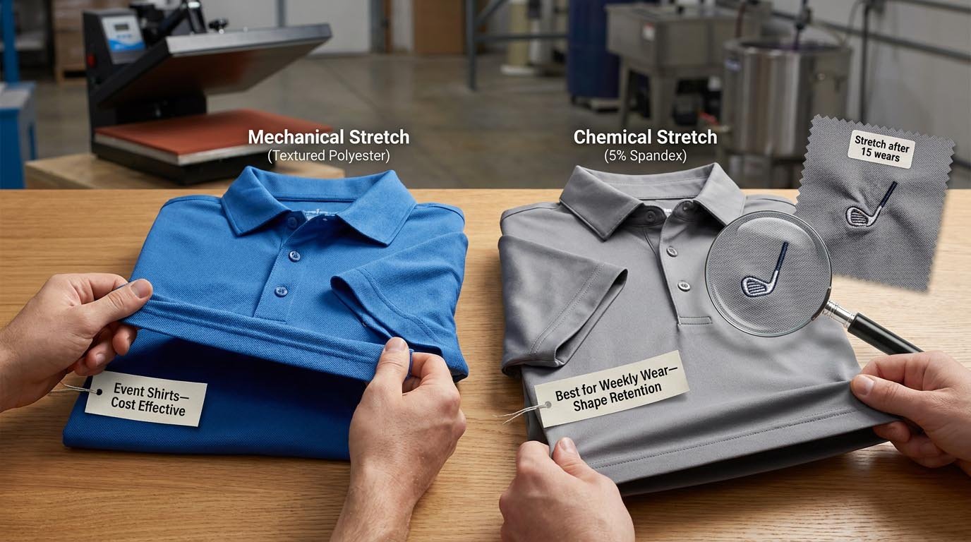 Stretch knit golf shirt fabric Stretch performance fabric
