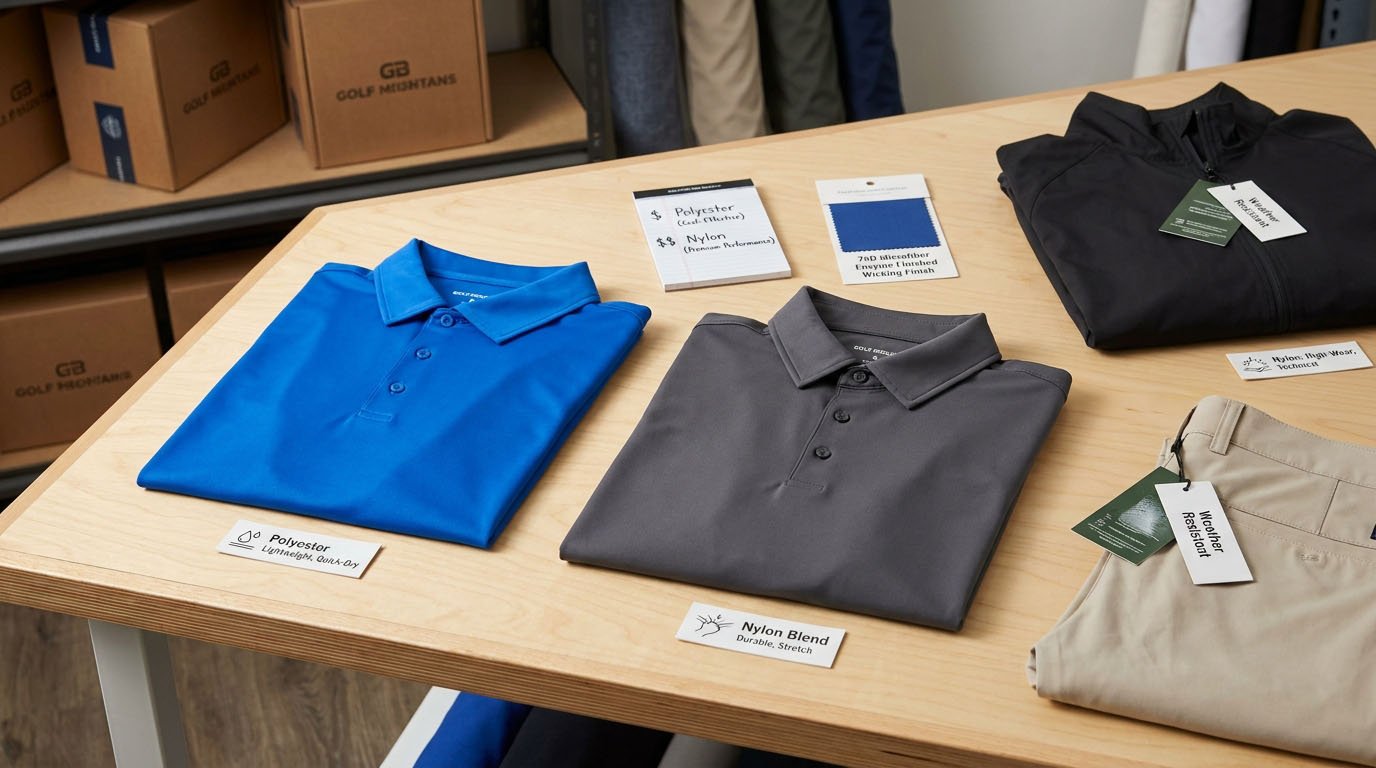 Polyester vs nylon fabric comparison in golf apparel
