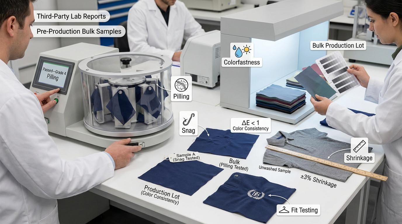 quality testing standards golf shirt fabrics fabric quality testing golf apparel