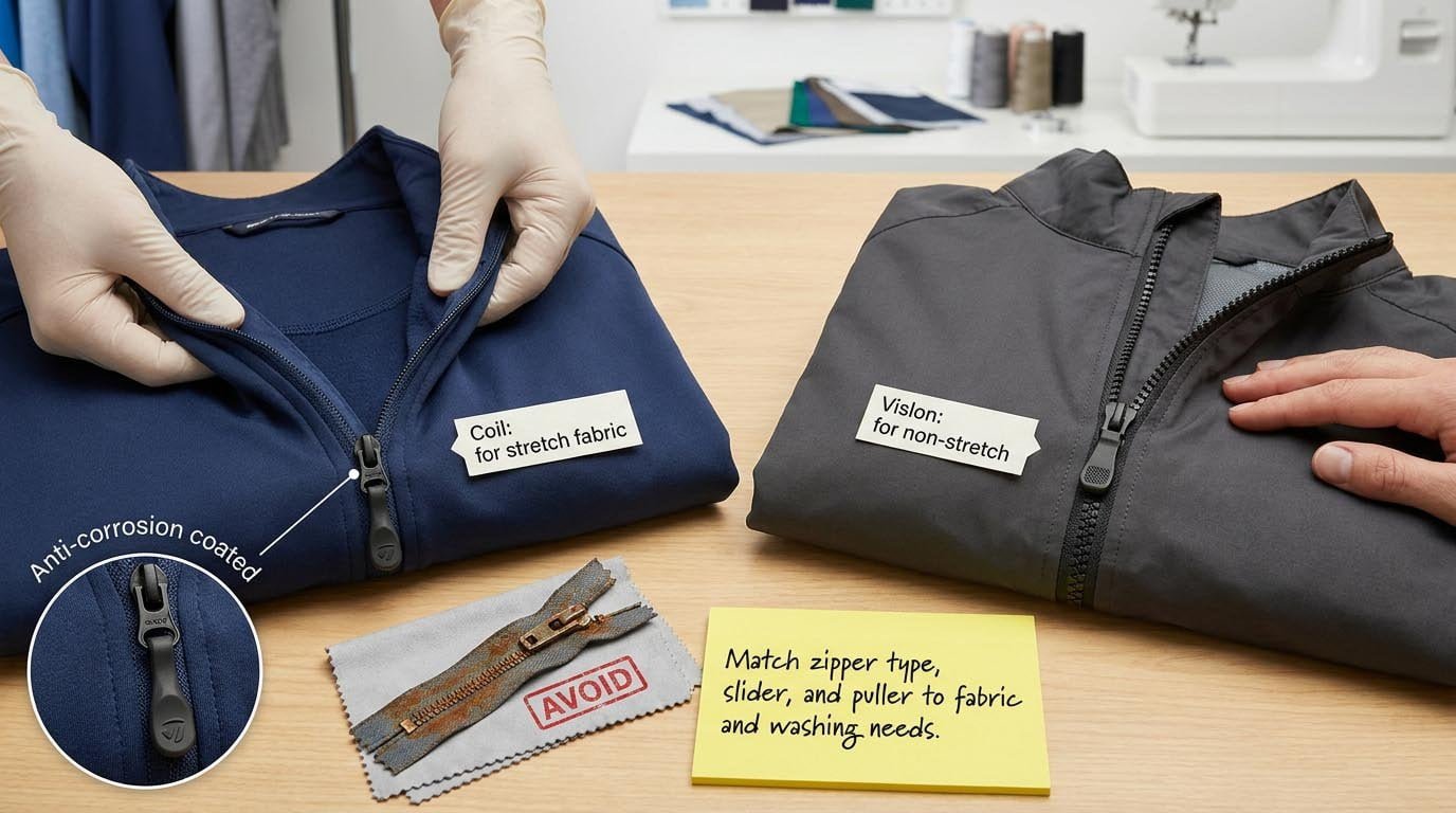 Coil vs Vislon Zippers for Golf Outerwear golf jacket zipper types comparison