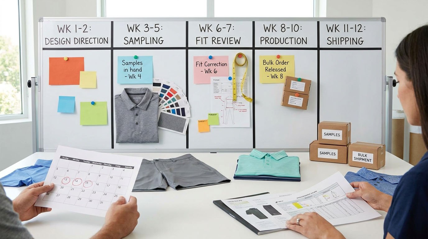 timeline for launching golf apparel golf apparel development timeline