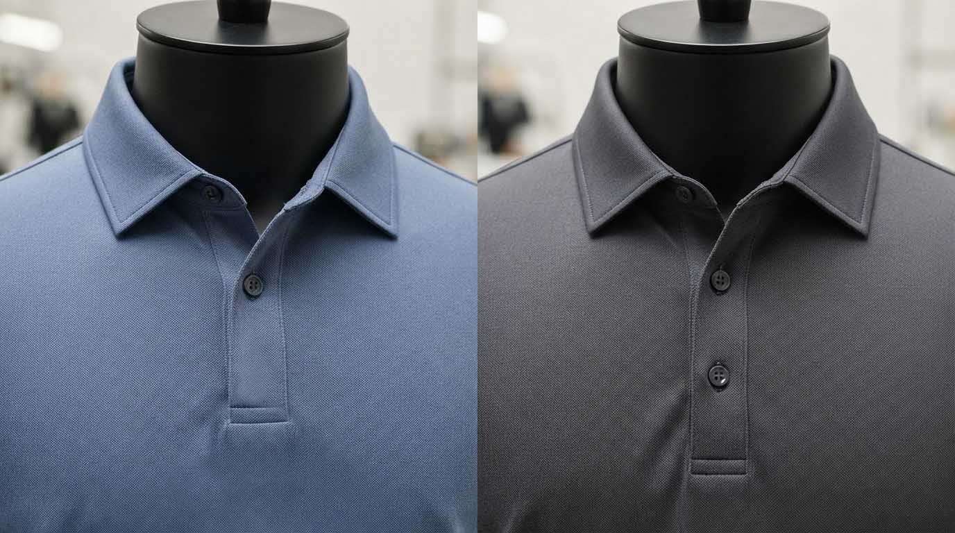 Golf polo collar structure and button engineering