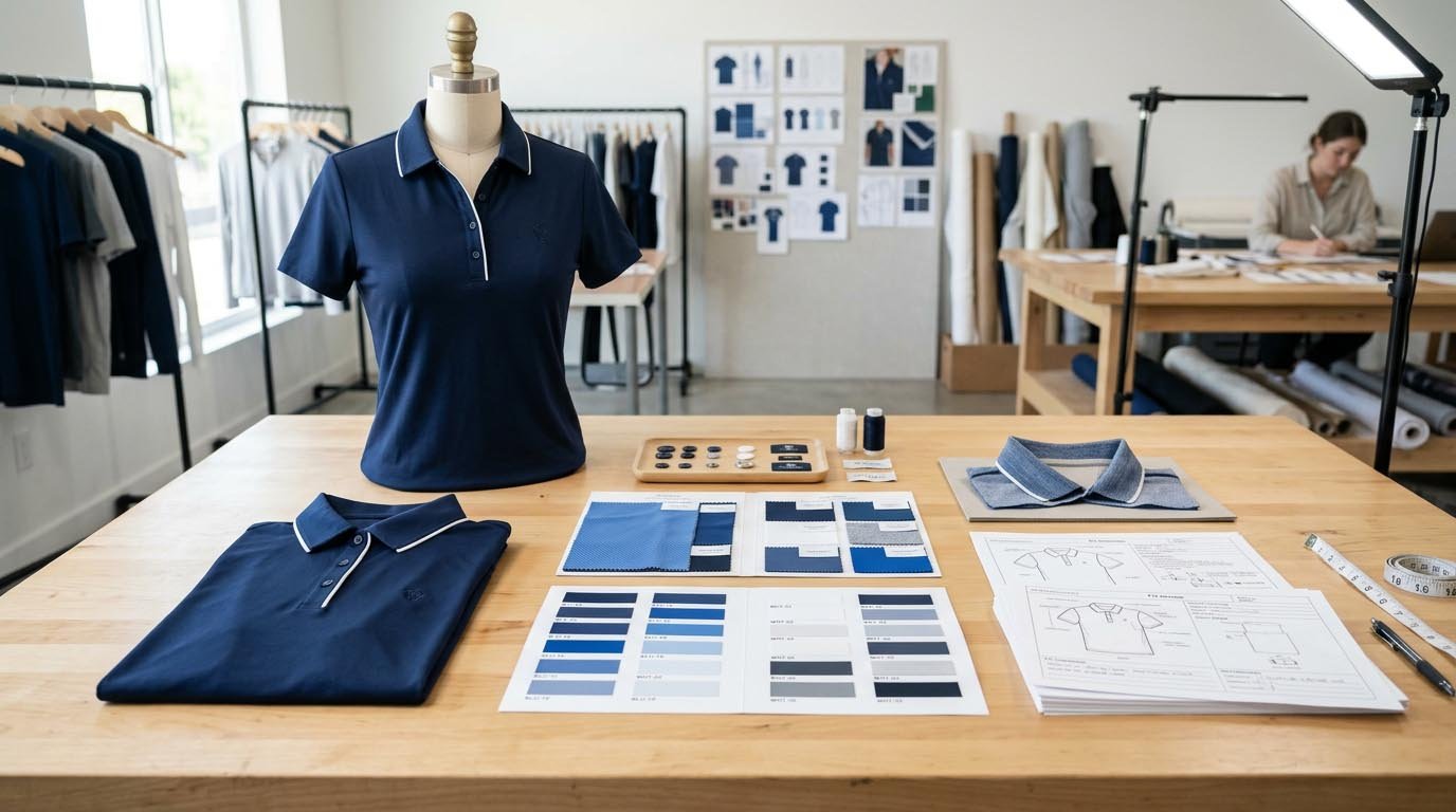Custom golf polo sample development