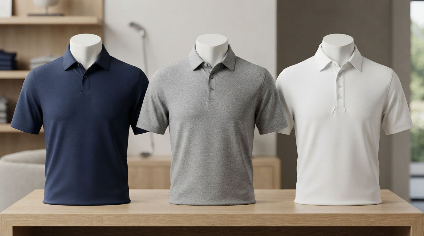Golf polo shirt button options comparison