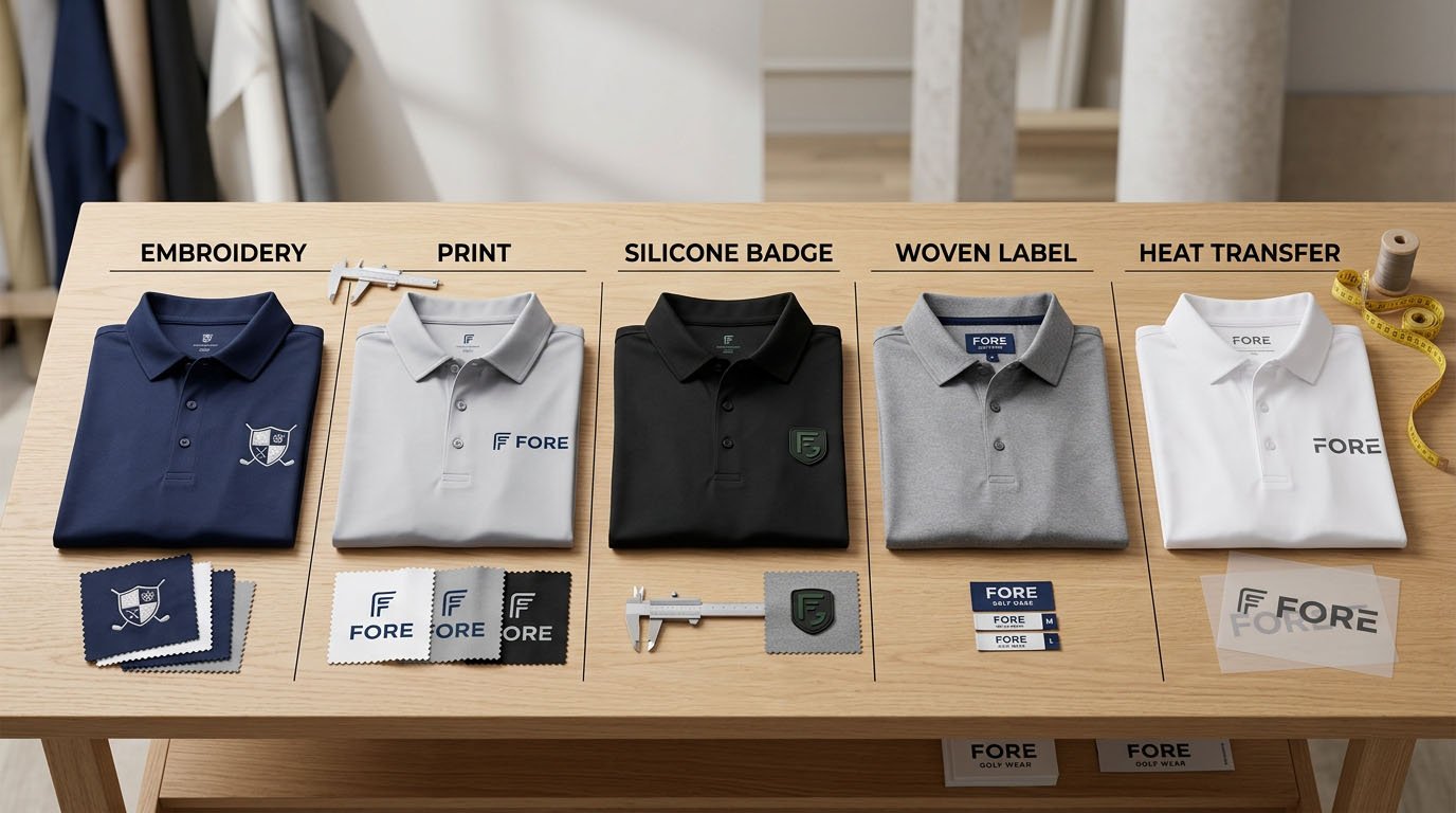 Golf polo embroidery and printing MOQ