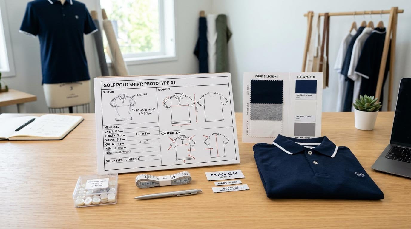 Golf Polo Tech Pack Template Tech Pack Example for Golf Polo Shirts