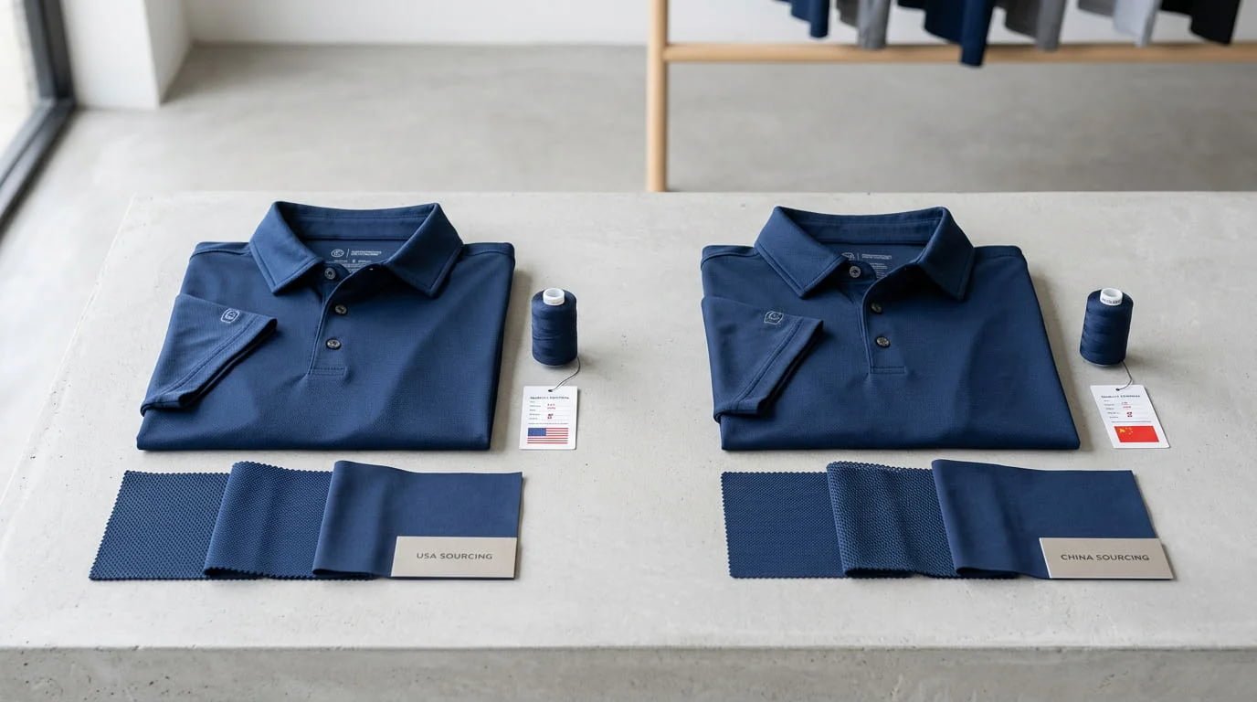 Golf Apparel Manufacturer USA vs China: Cost, MOQ, Quality & Lead Time Compared
