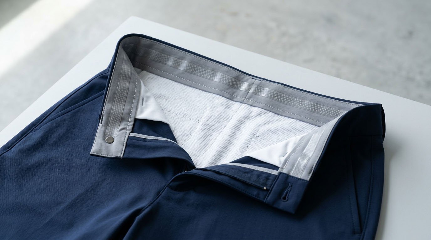 Golf shorts silicone gripper waistband