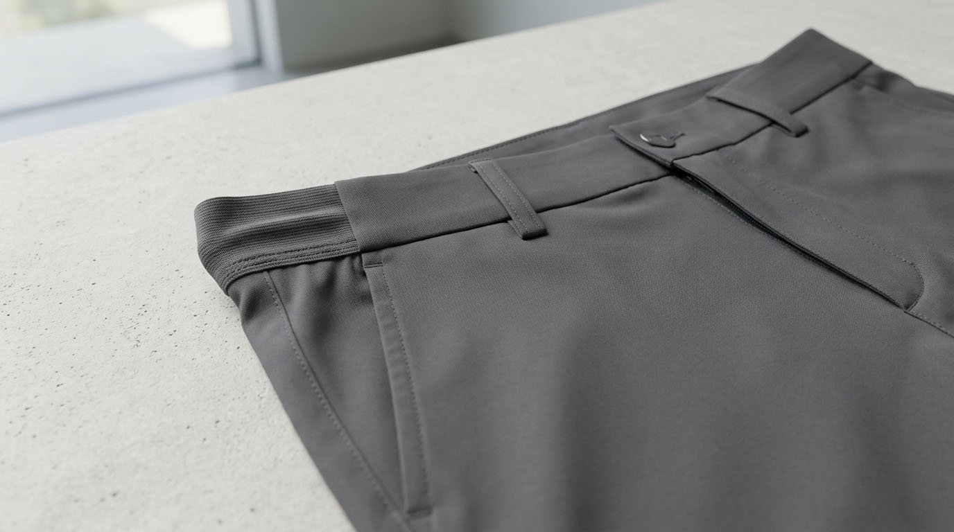 Hidden elastic golf shorts waistband