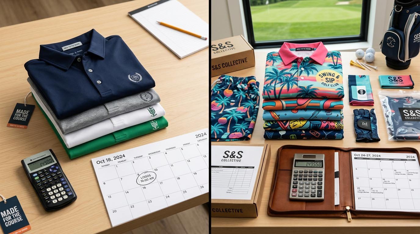 MOQ and lead time for custom golf outfits