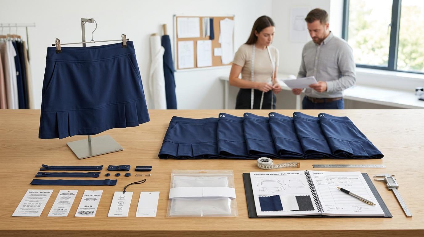 Pre-production sample with all approved trims