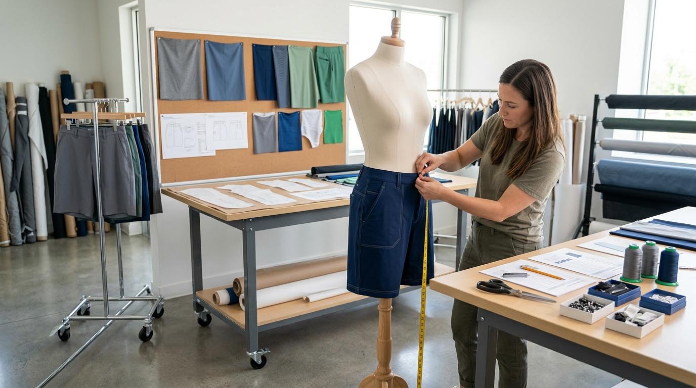Golf shorts prototype sampling and fit testing