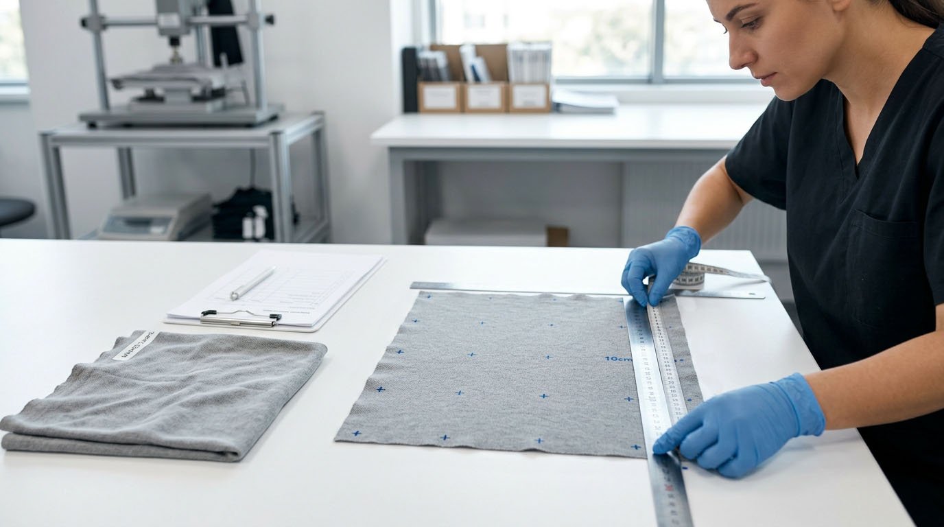 Step-by-step fabric shrinkage measurement