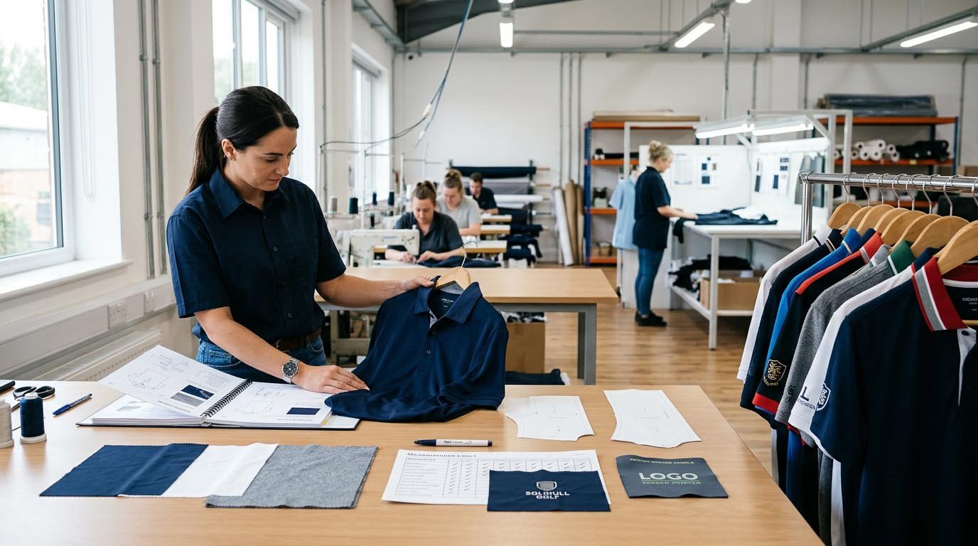 golf apparel manufacturer producing custom golf polo shirts