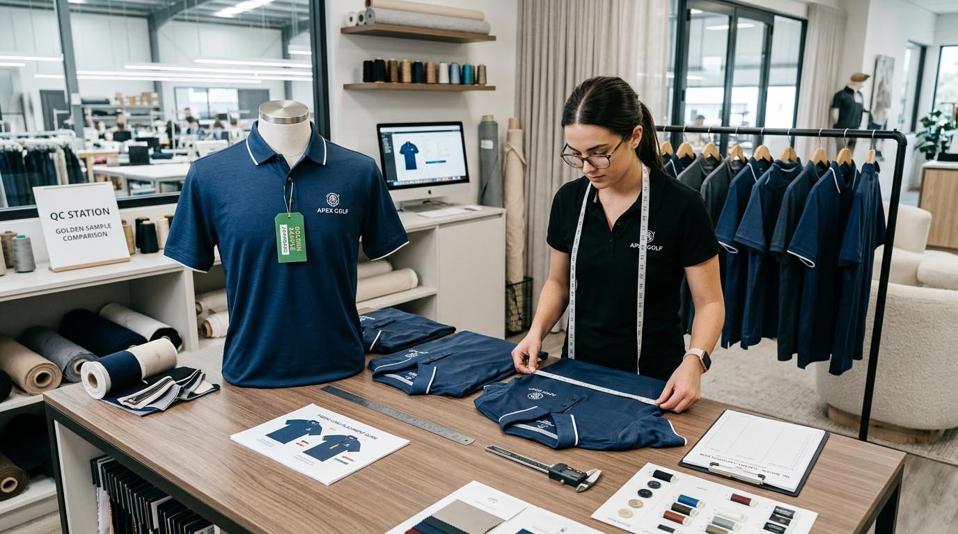 Golf apparel sample vs bulk production golf apparel sample vs bulk production