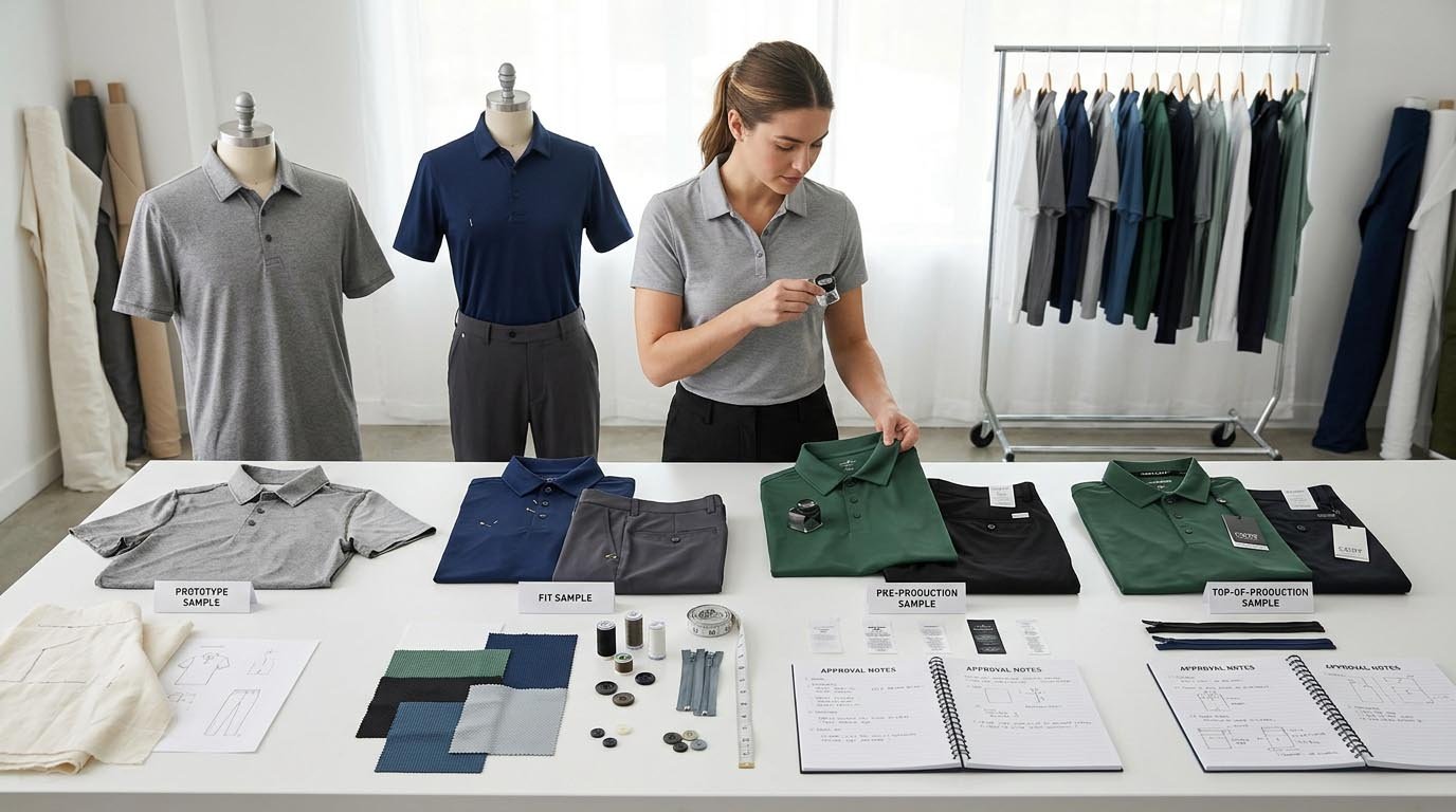 Golf apparel sampling process golf apparel sampling process