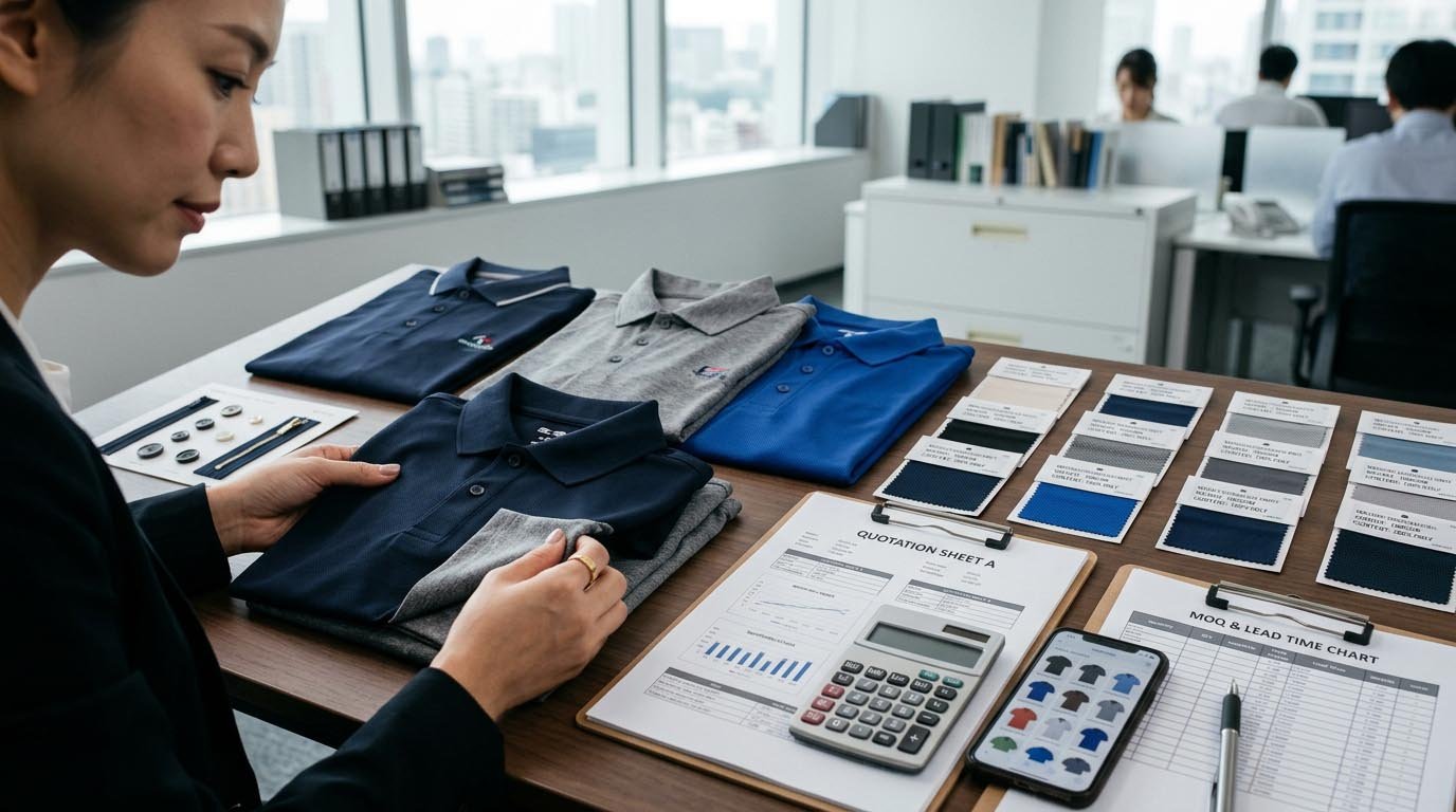 golf clothing MOQ price lead time comparison
