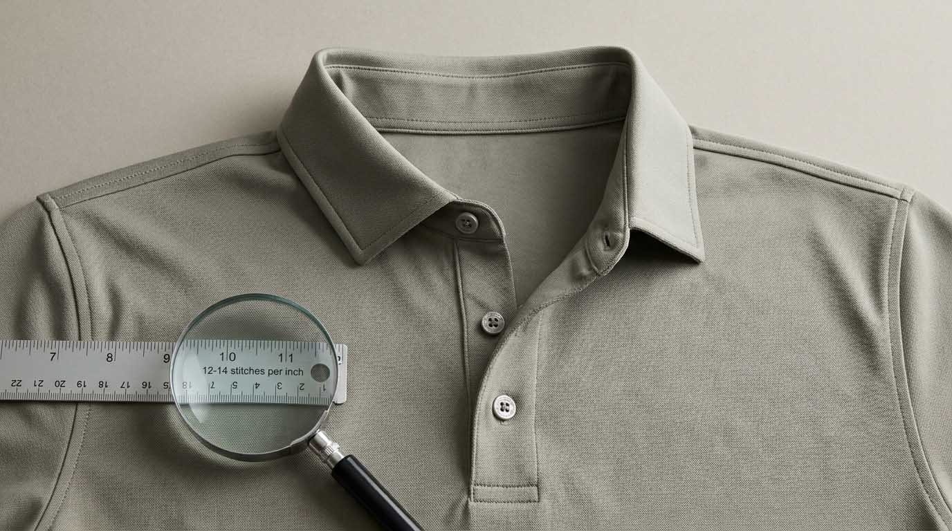 collar placket and stitching quality for polo shirts golf polo construction details