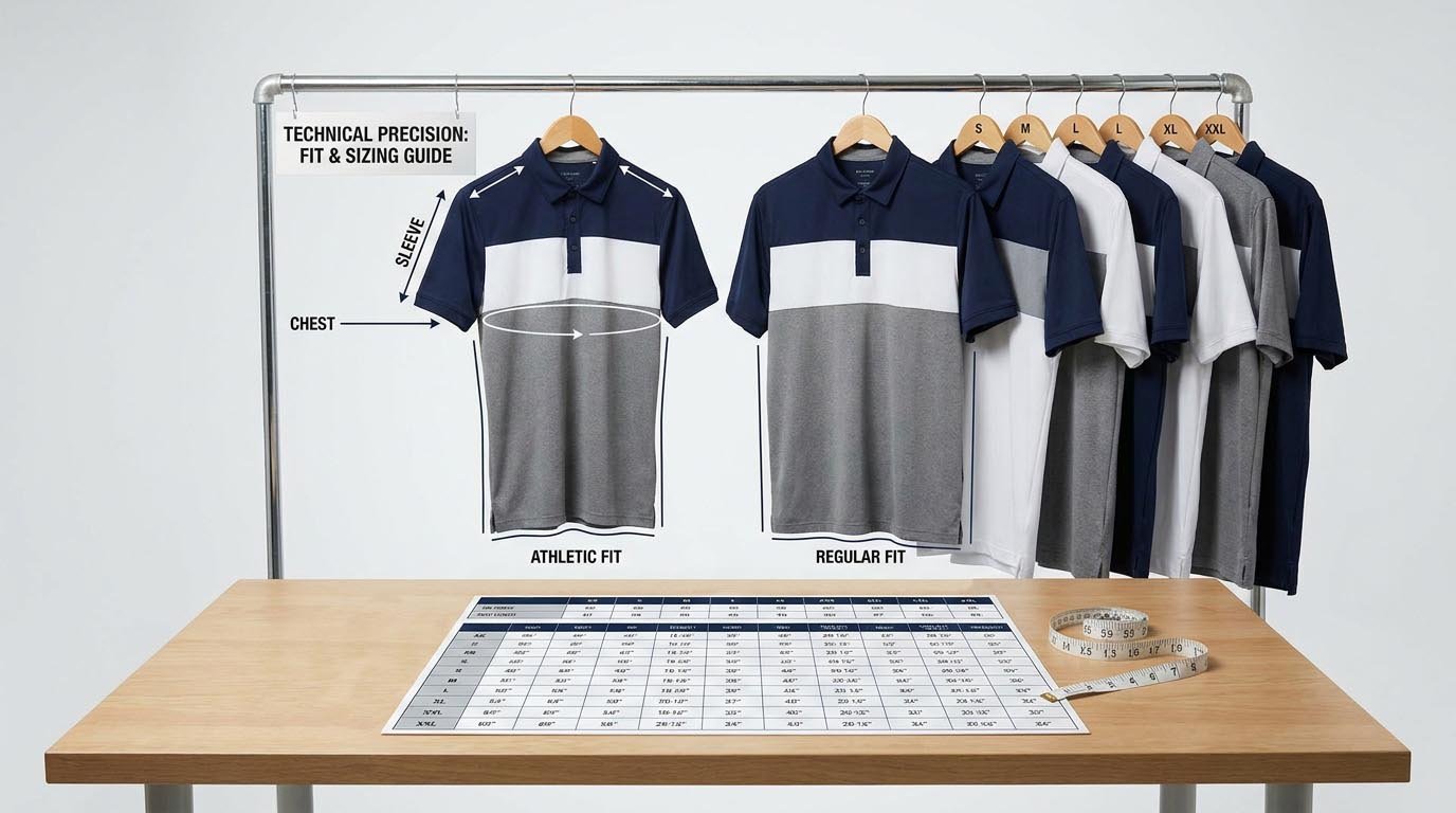 size chart and grading for golf polo shirts golf polo fit and sizing standards