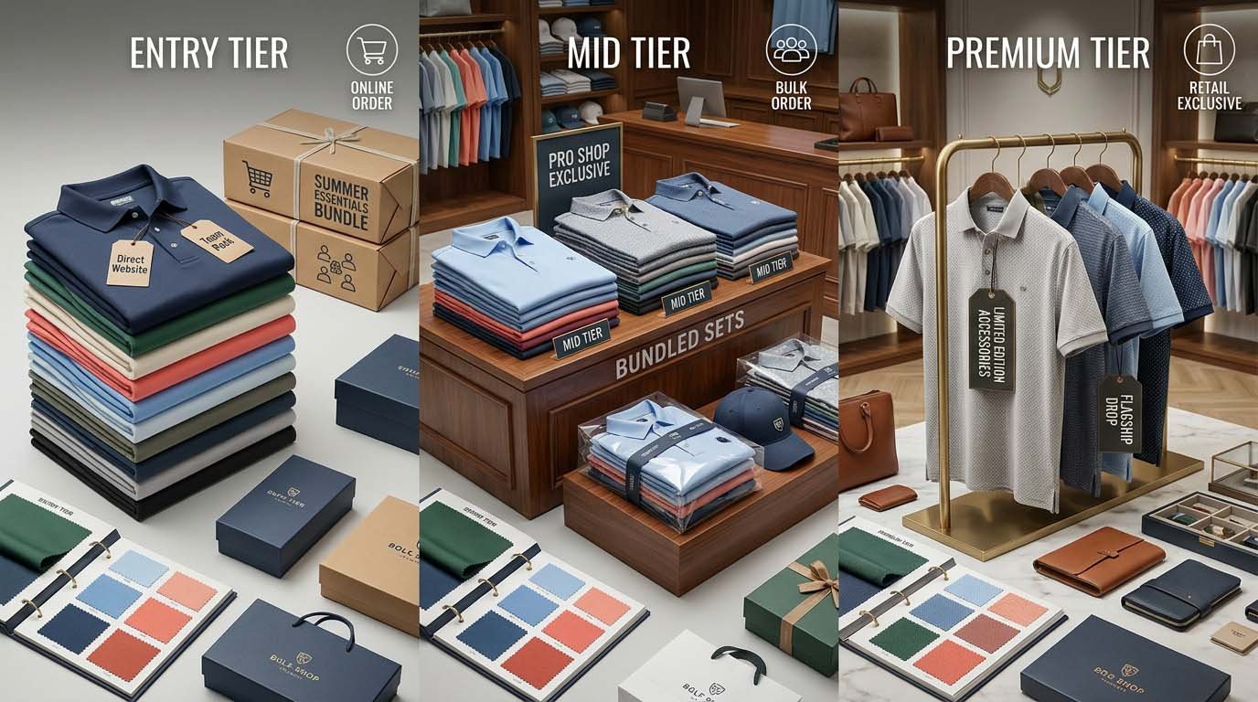 golf polo merchandising strategy
