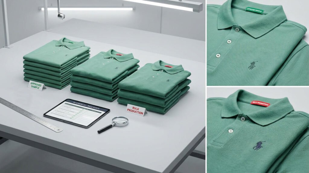 Why Bulk Production Doesn’t Match the Approved Sample: A Golf Apparel Guide
