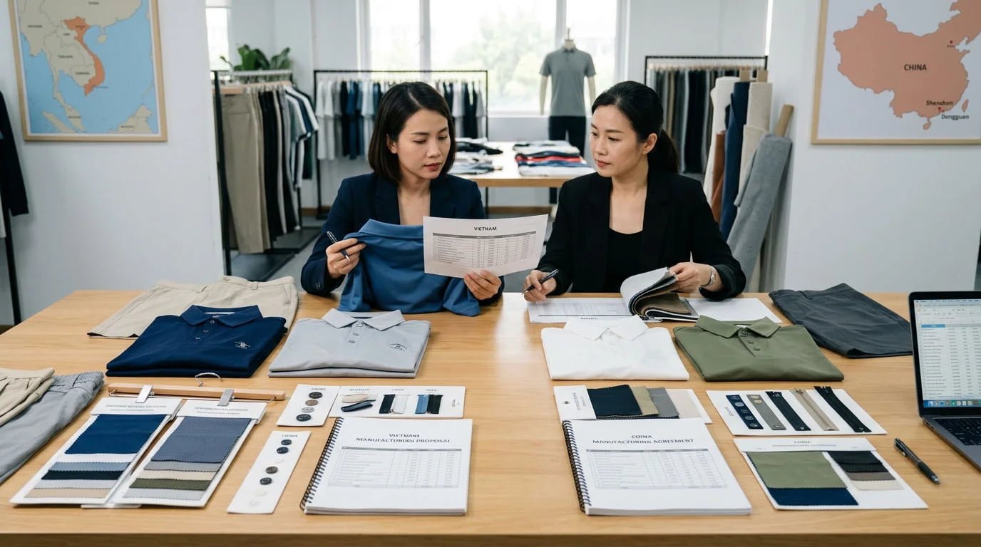 China vs Vietnam Golf Apparel Manufacturing Comparison China vs Vietnam golf apparel manufacturing comparison