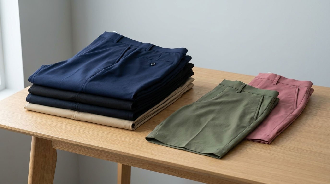 Core vs Seasonal Golf Shorts Color Planning Golf shorts color planning showing core and seasonal colors for private label golf apparel brands