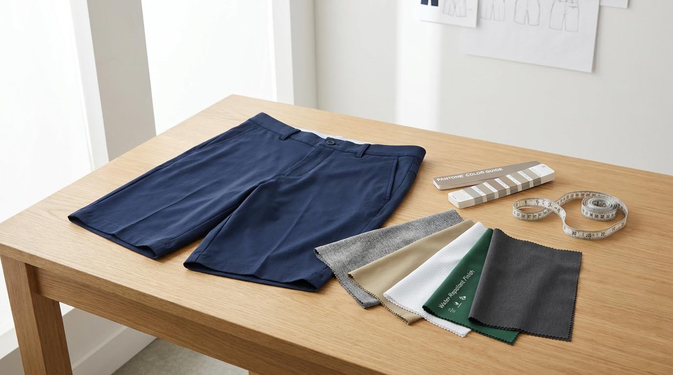 custom golf shorts performance fabric sourcing and comparison