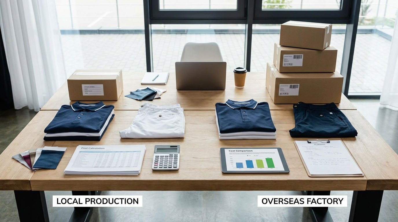 Golf Apparel Manufacturing Total Cost and Inventory Risk Golf apparel manufacturing landed cost and inventory risk comparison