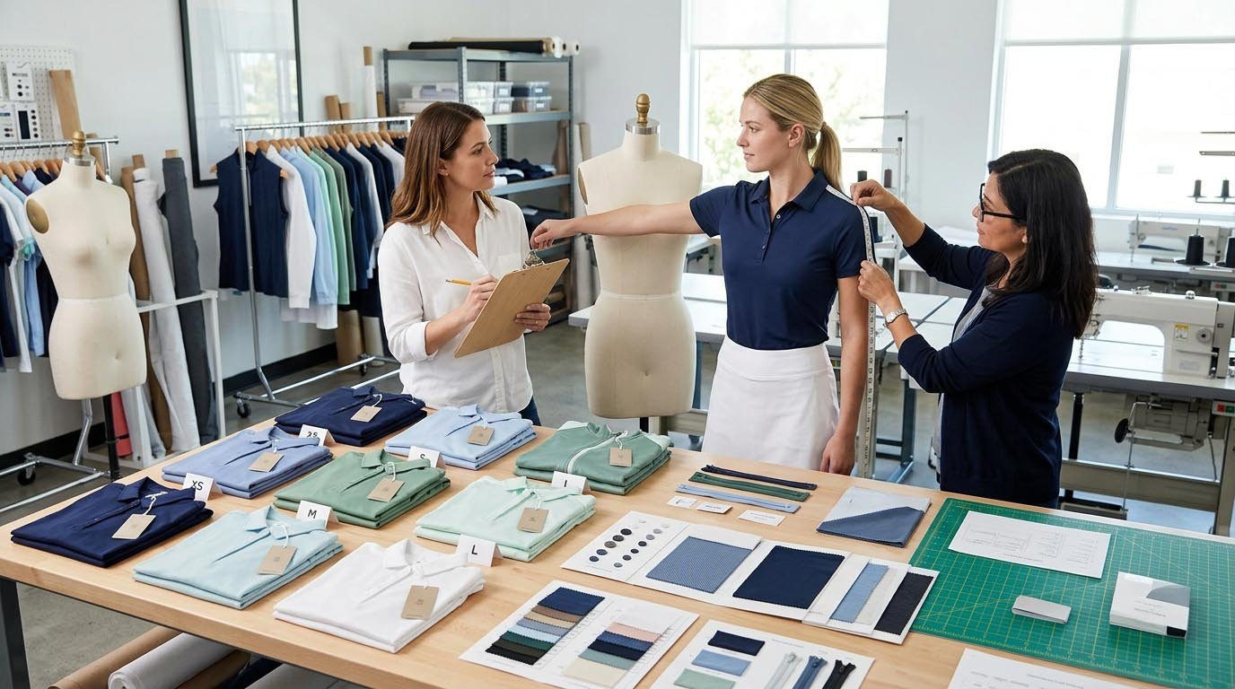 women's golf apparel sampling process