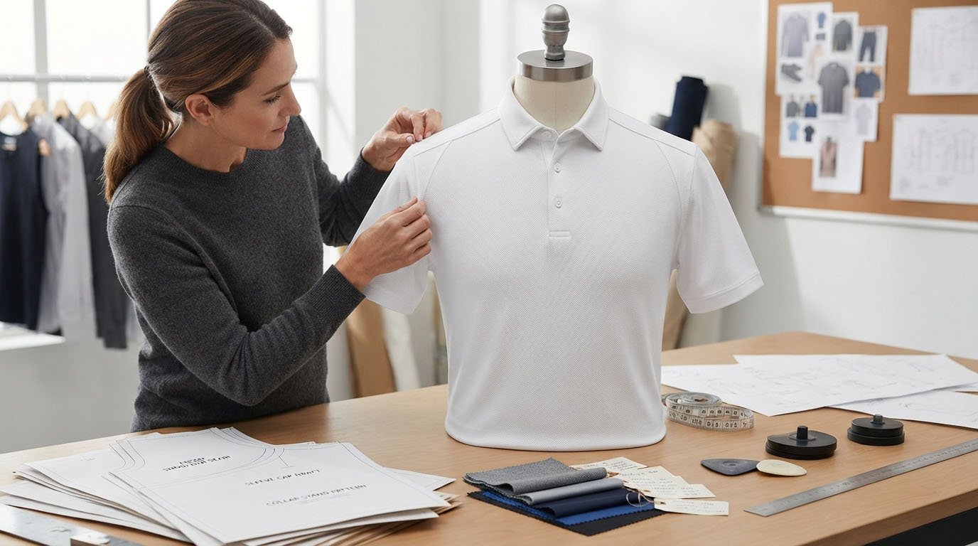 Golf Polo Collar Construction and Swing Mobility Golf polo collar construction and swing mobility pattern development