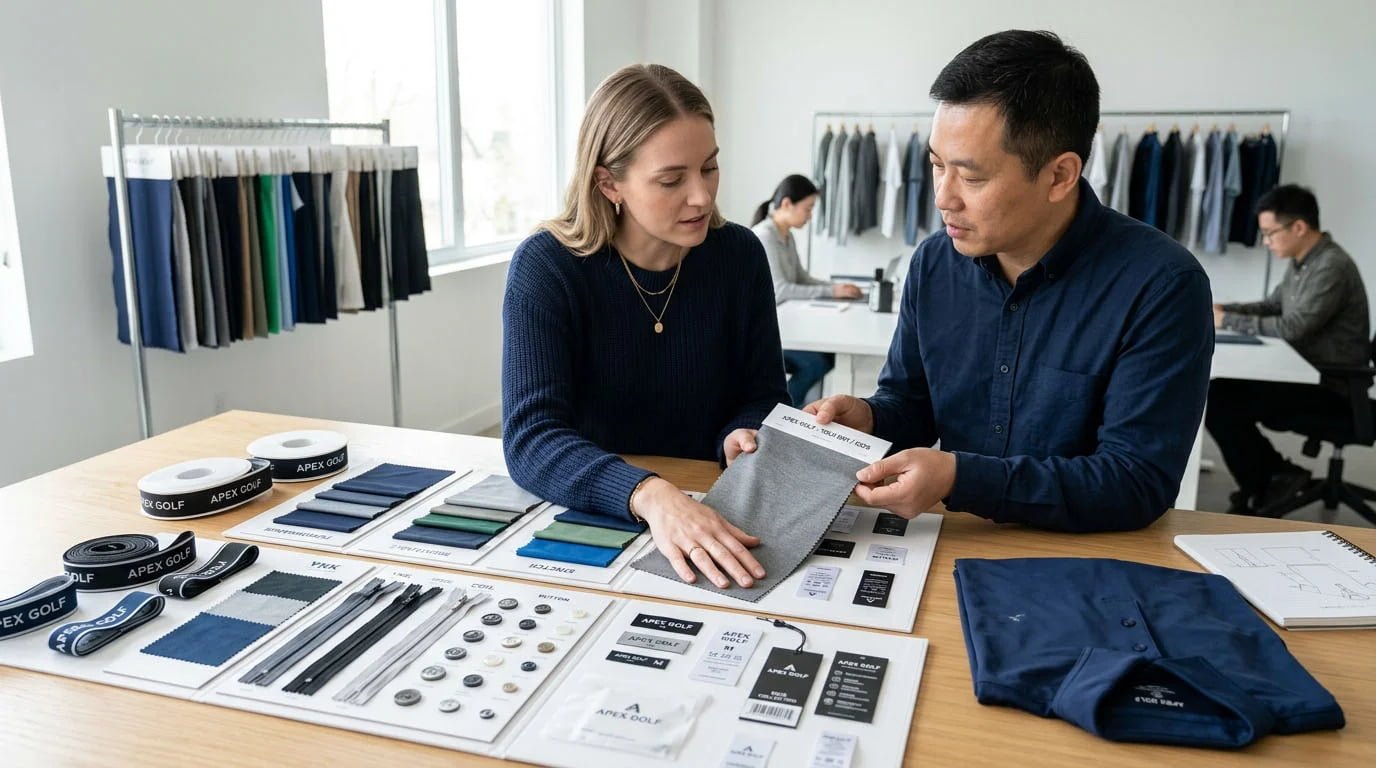 golf apparel fabric sourcing and trim selection