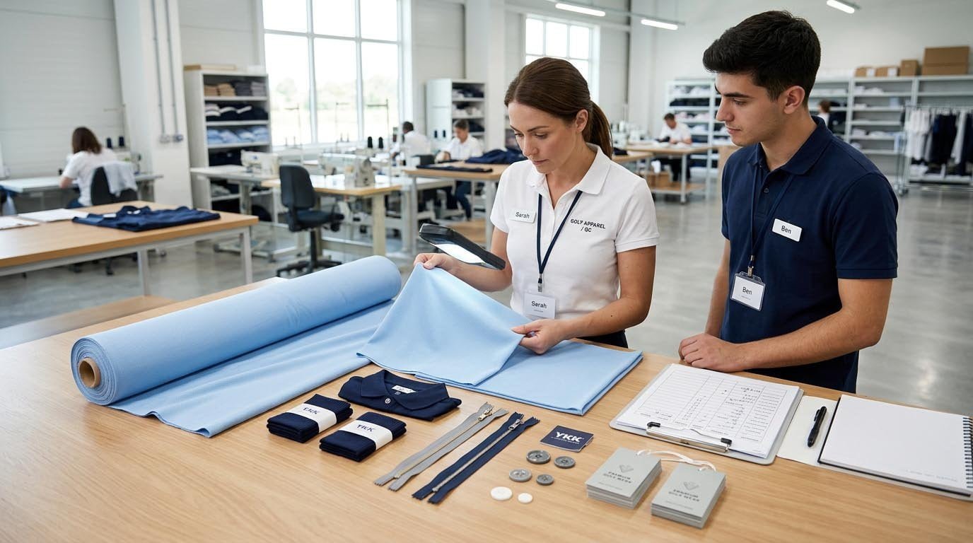 Golf Apparel Incoming Fabric and Shade Inspection golf apparel incoming fabric inspection