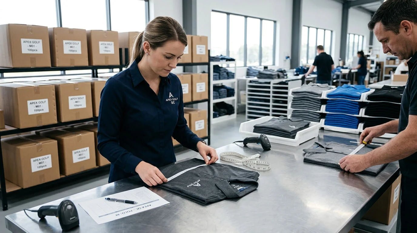 golf apparel quality inspection before shipping