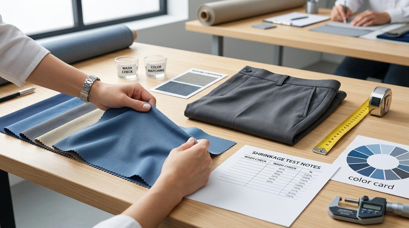 golf shorts fabric color shrinkage and performance testing